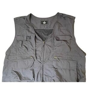 Undercover Star Logo Multi-Pocket Utility Fishing Vest Grey Tactical Gorpcore XL